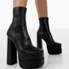 * Public Desire Supine Black Pu Boots