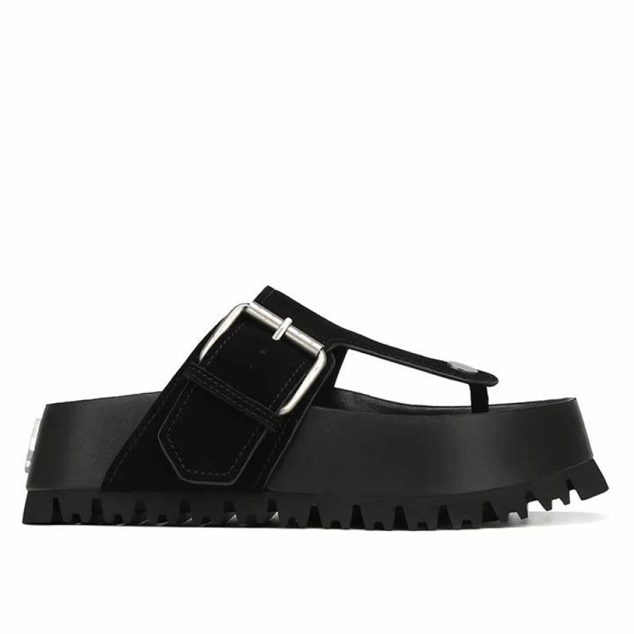 * Naked Wolfe Vixen Black Suede Slippers Flats