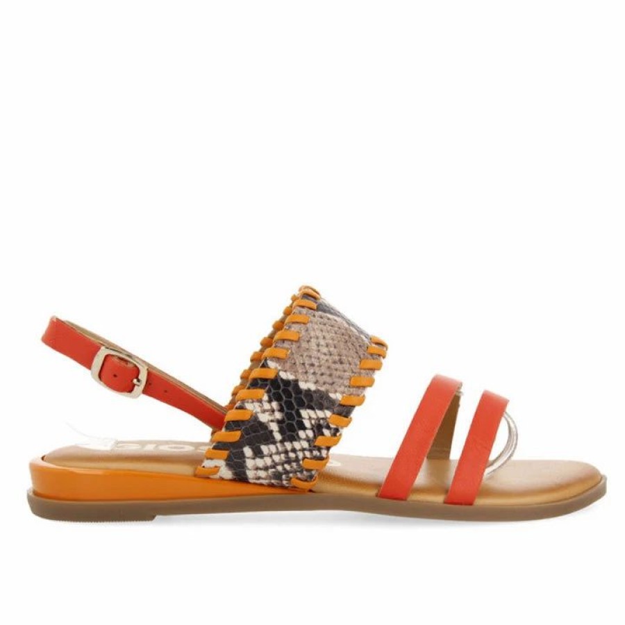 * Gioseppo Braye Orange Snake Sandals Sandals