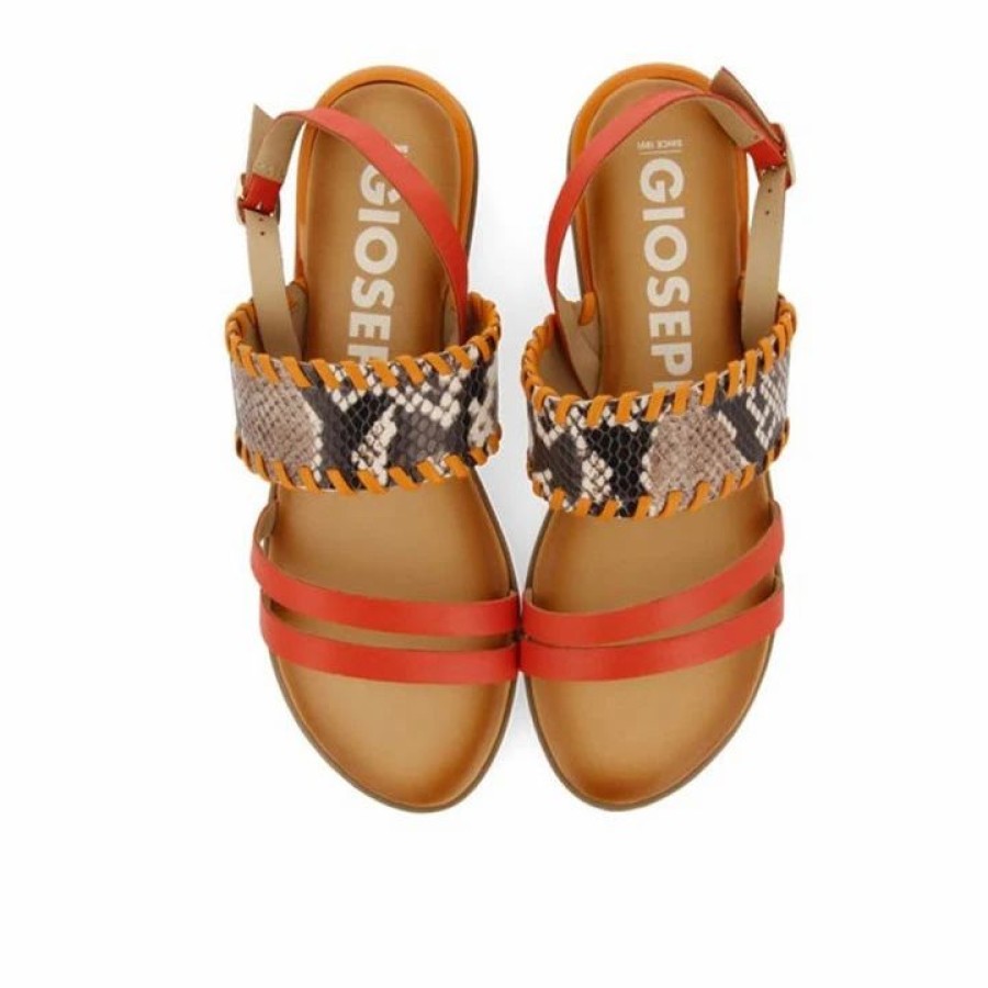 * Gioseppo Braye Orange Snake Sandals Sandals