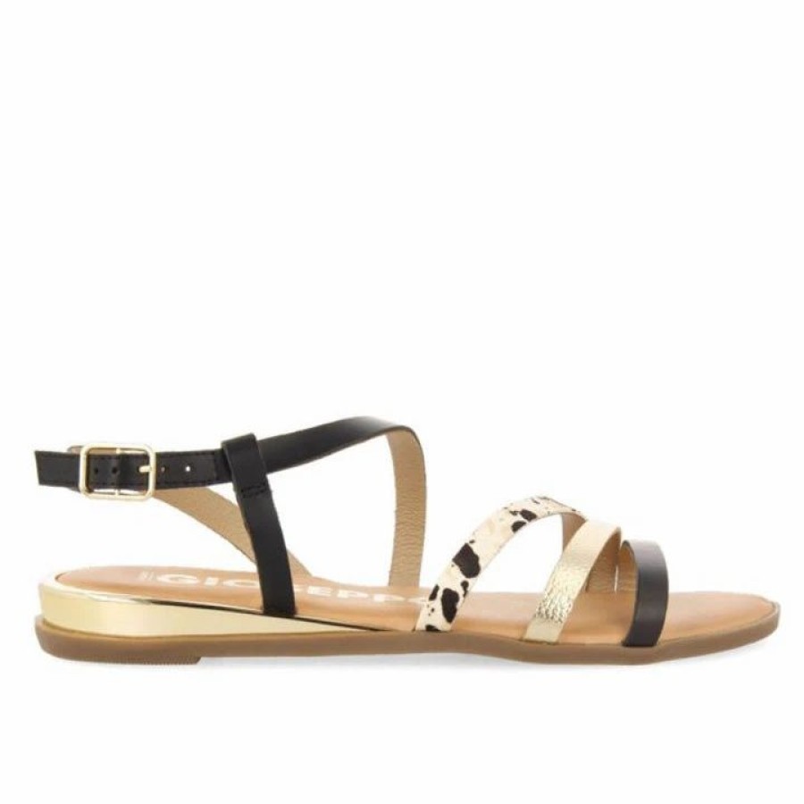 * Gioseppo Corumba Gold Animalprint Sandals Sandals