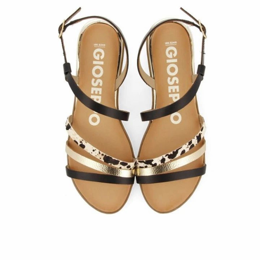 * Gioseppo Corumba Gold Animalprint Sandals Sandals