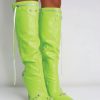 * Public Desire Cardi Lime Pu Boots