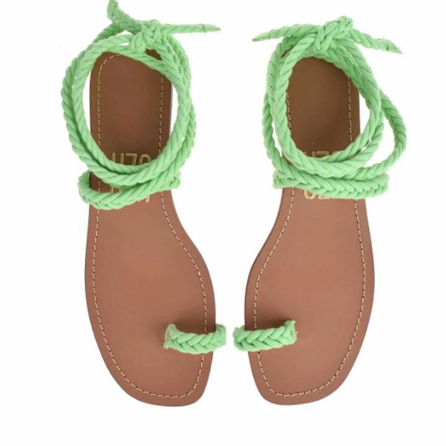 * Uza Green Braided Sandals Sandals