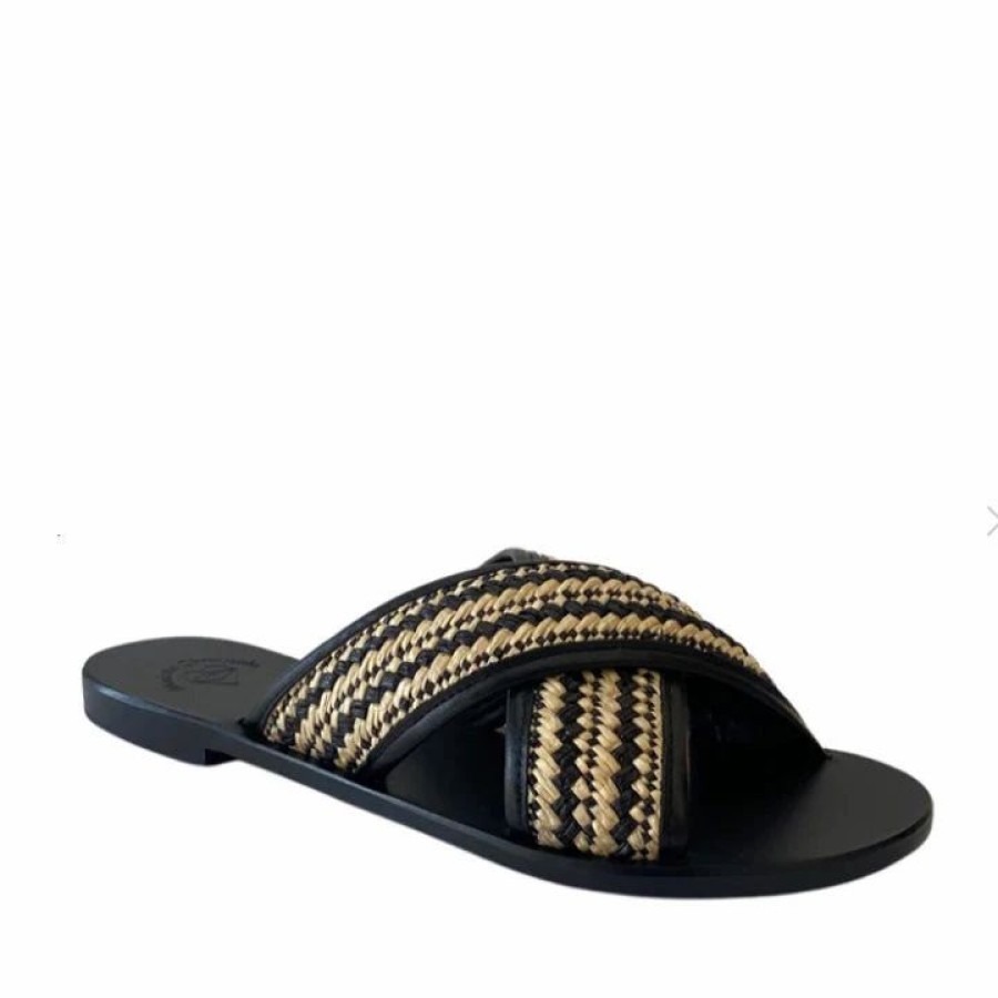 * Marietta Chrousala Mousa Black Flats Flats