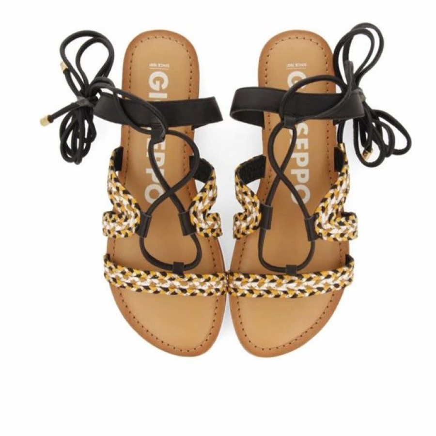 * Gioseppo Davao Black Braided Sandals Sandals