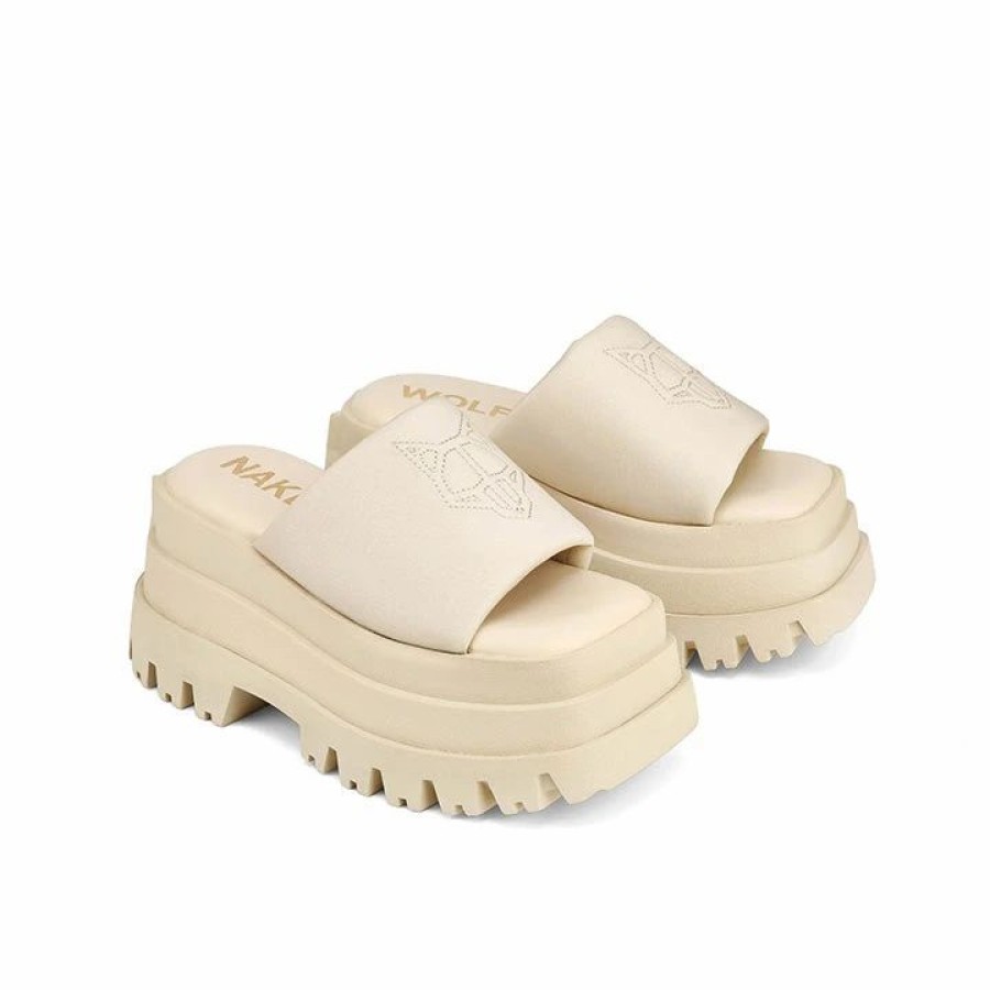 * Naked Wolfe Delicious Beige Slippers Flats