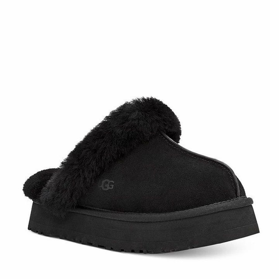 * Ugg Disquette Black Slippers Boots