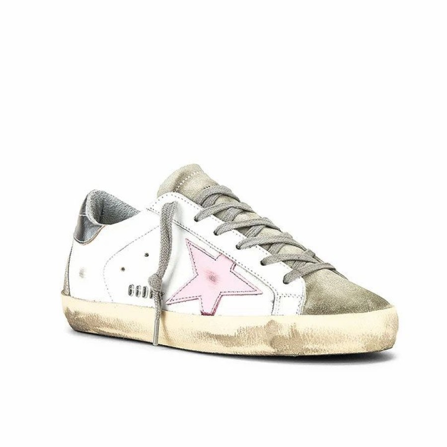 * Golden Goose Super Star Leather Wht Orh Pink Sneakers