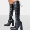 * Public Desire Caryn Laces Black Pu Boots