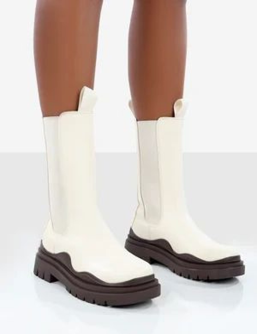 * Public Desire Cherry Off White Boots