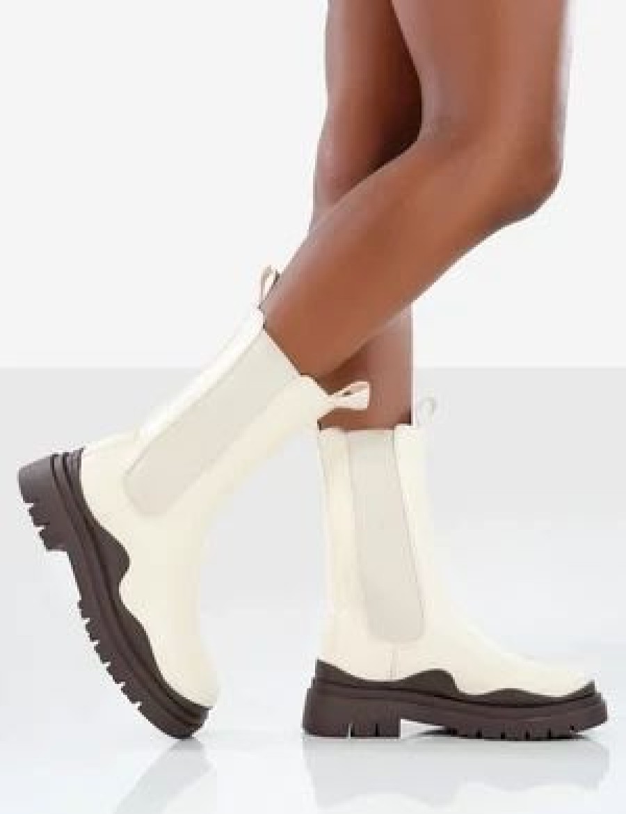 * Public Desire Cherry Off White Boots