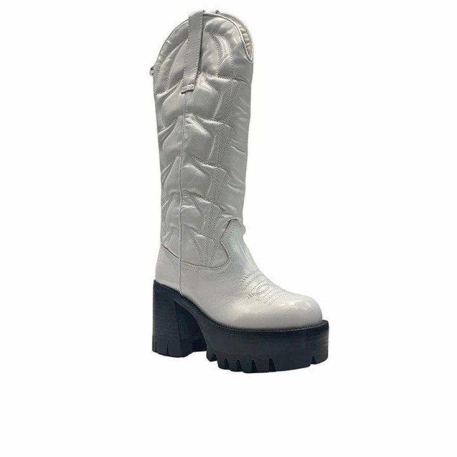 * Jeffrey Campbell Honky-Tonk White Platform Boots