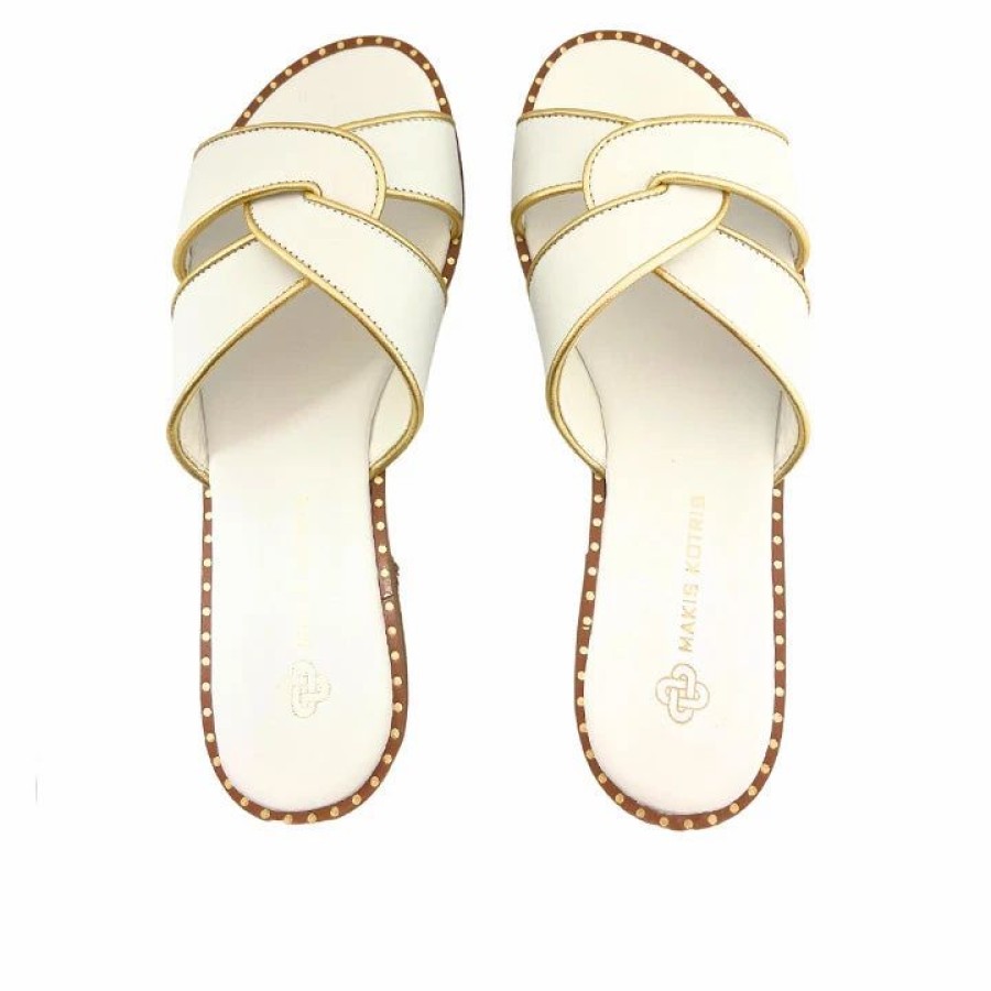 * Makis Kotris 04-628 White Flats Flats