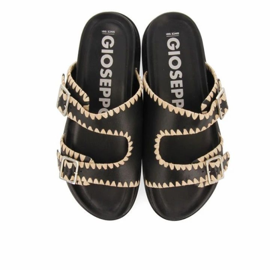 * Gioseppo Pancas Black Braided Sandals Sandals