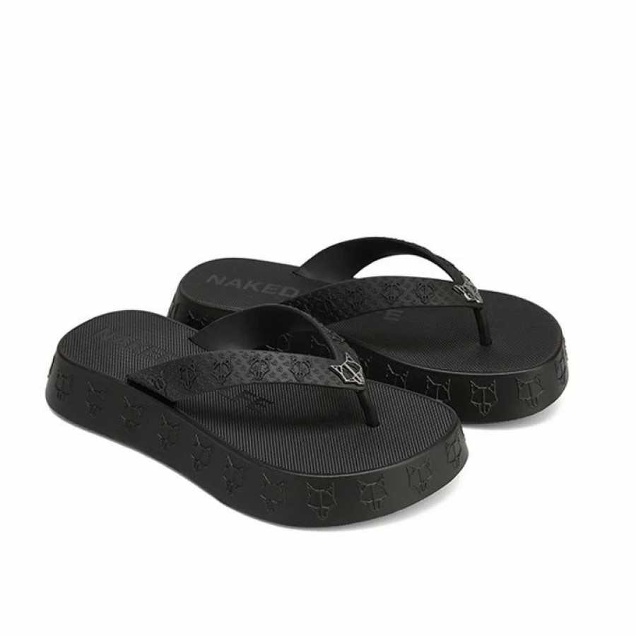 * Naked Wolfe Holiday Black Slippers Flats