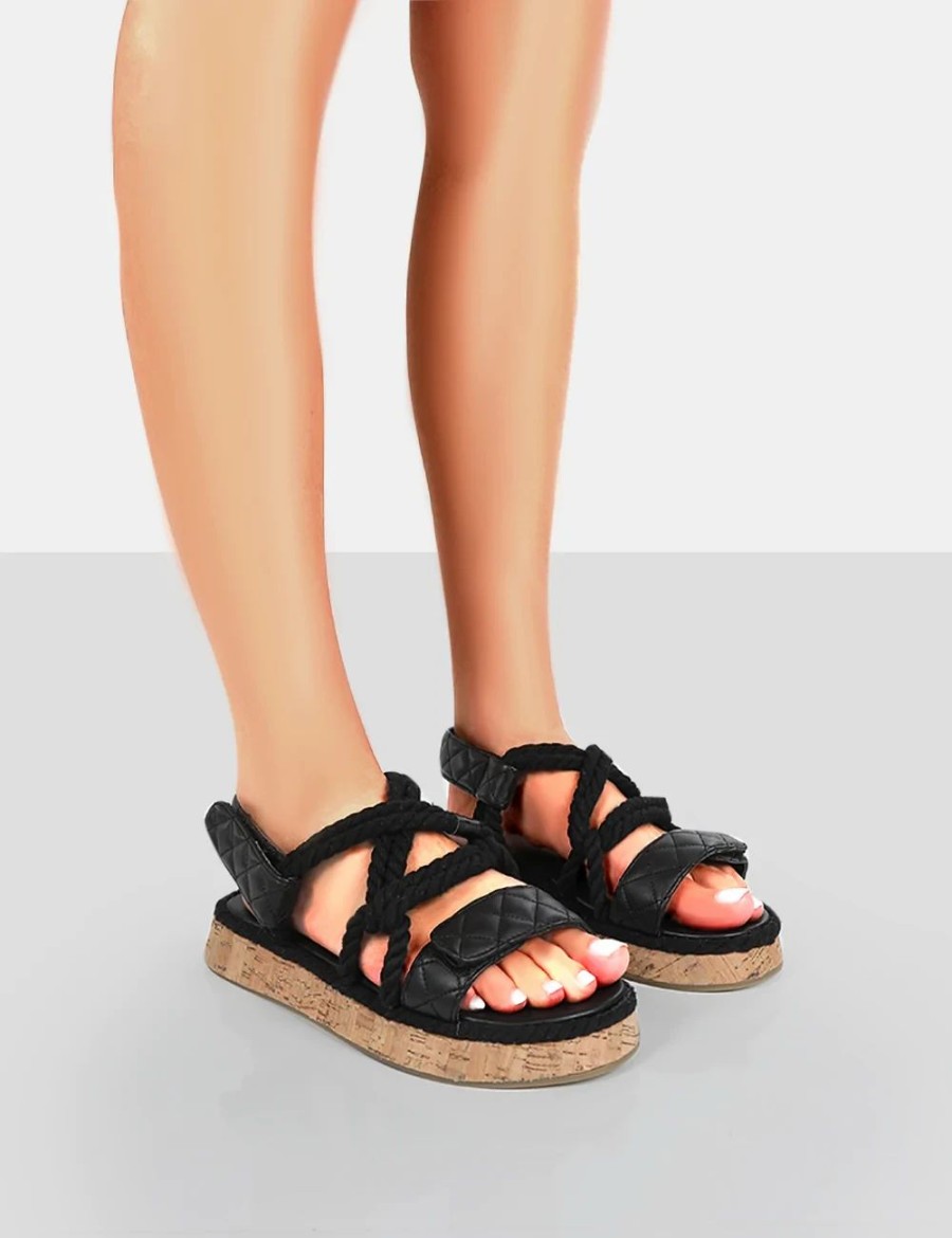 * Public Desire Miami Wf Black Sandals