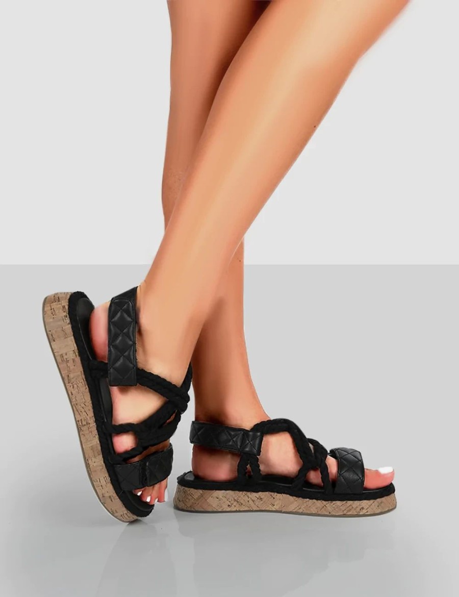 * Public Desire Miami Wf Black Sandals