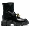 * Love Moschino Chain-Embellished Leather Boots Boots