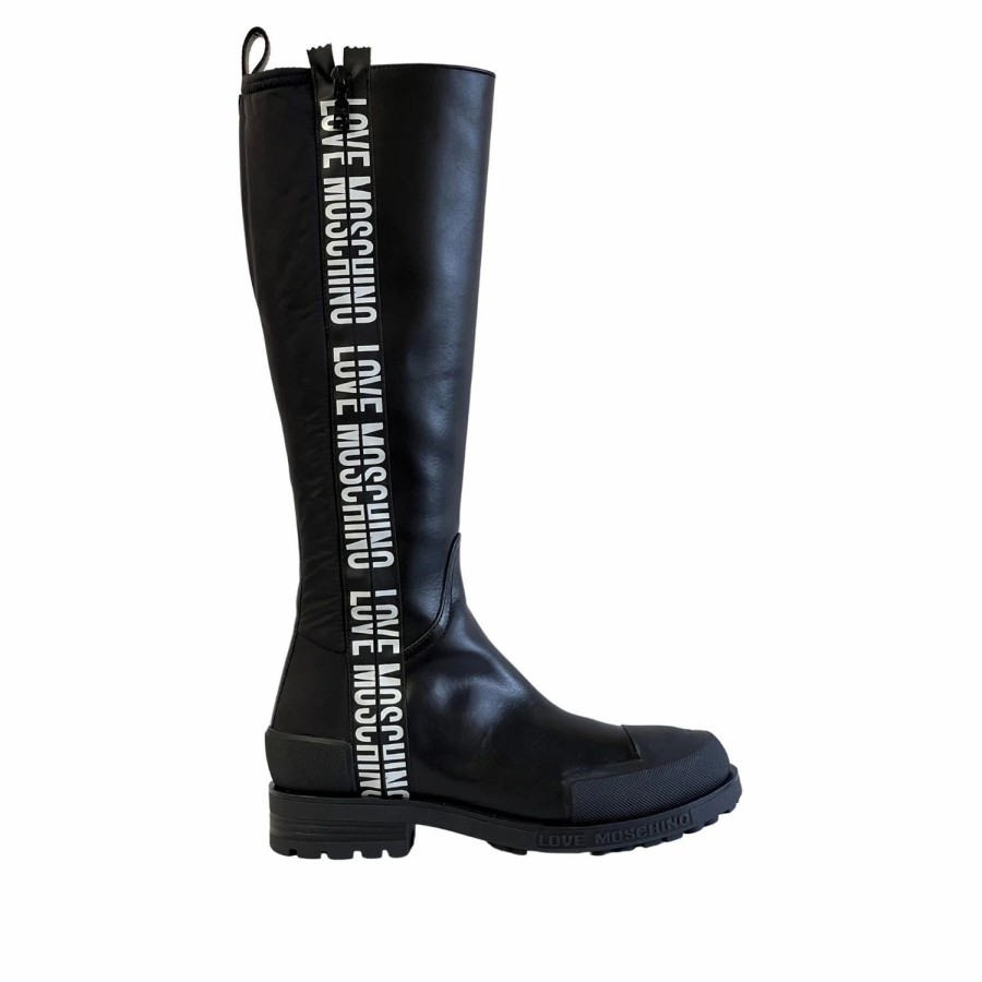 * Love Moschino Logo-Tape Knee-High Boots Boots