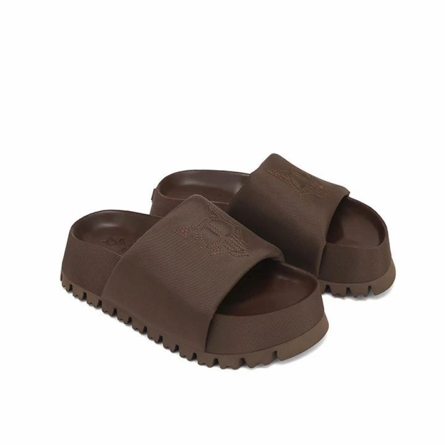 * Naked Wolfe Venus Nylon Brown Slippers Flats