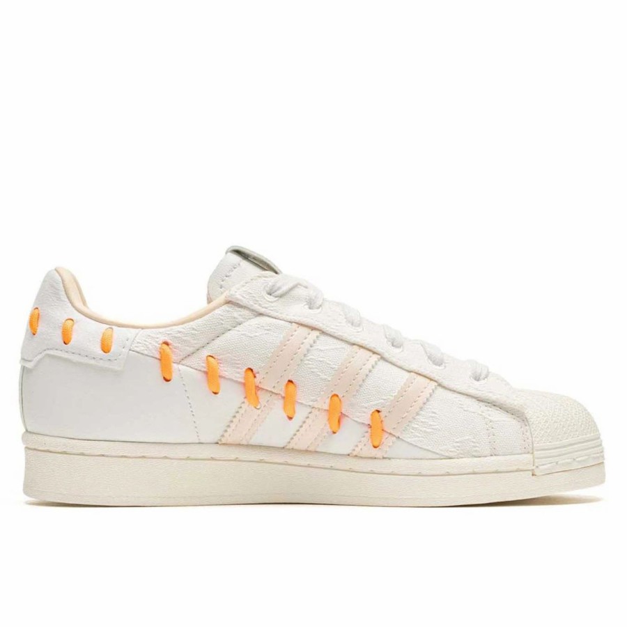 * Adidas Originals Adidas Superstar Bonega Crystal White Orange Sneakers