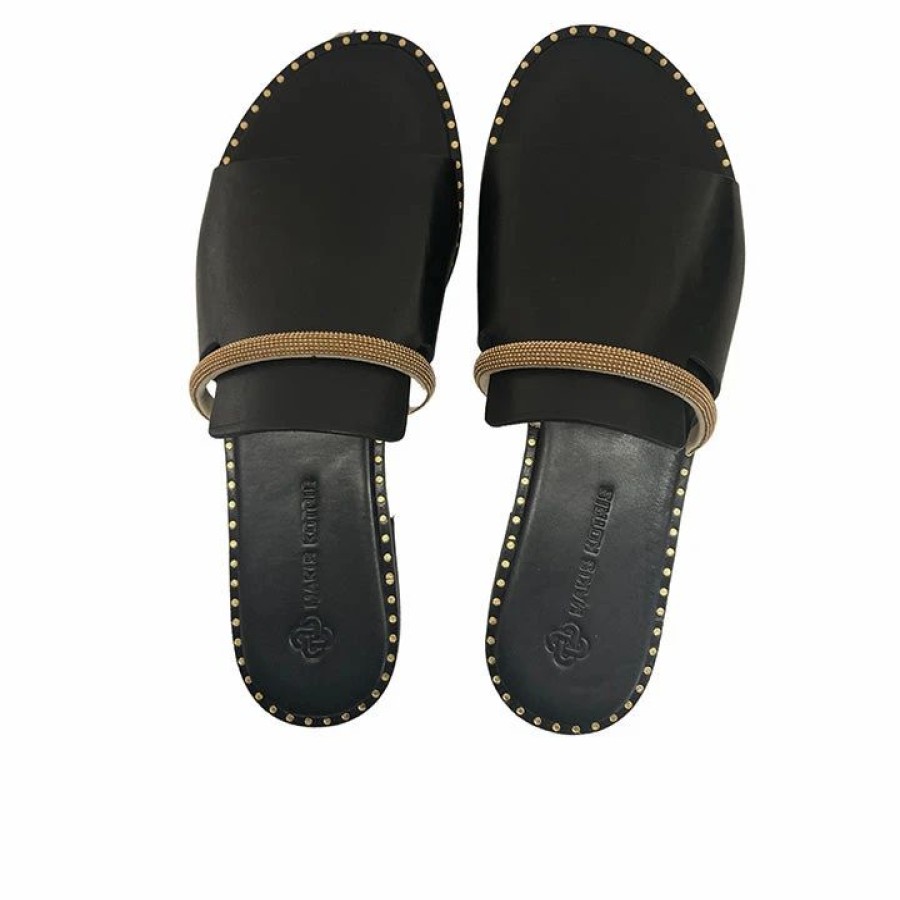 * Makis Kotris 04-105-A Black Flats Flats